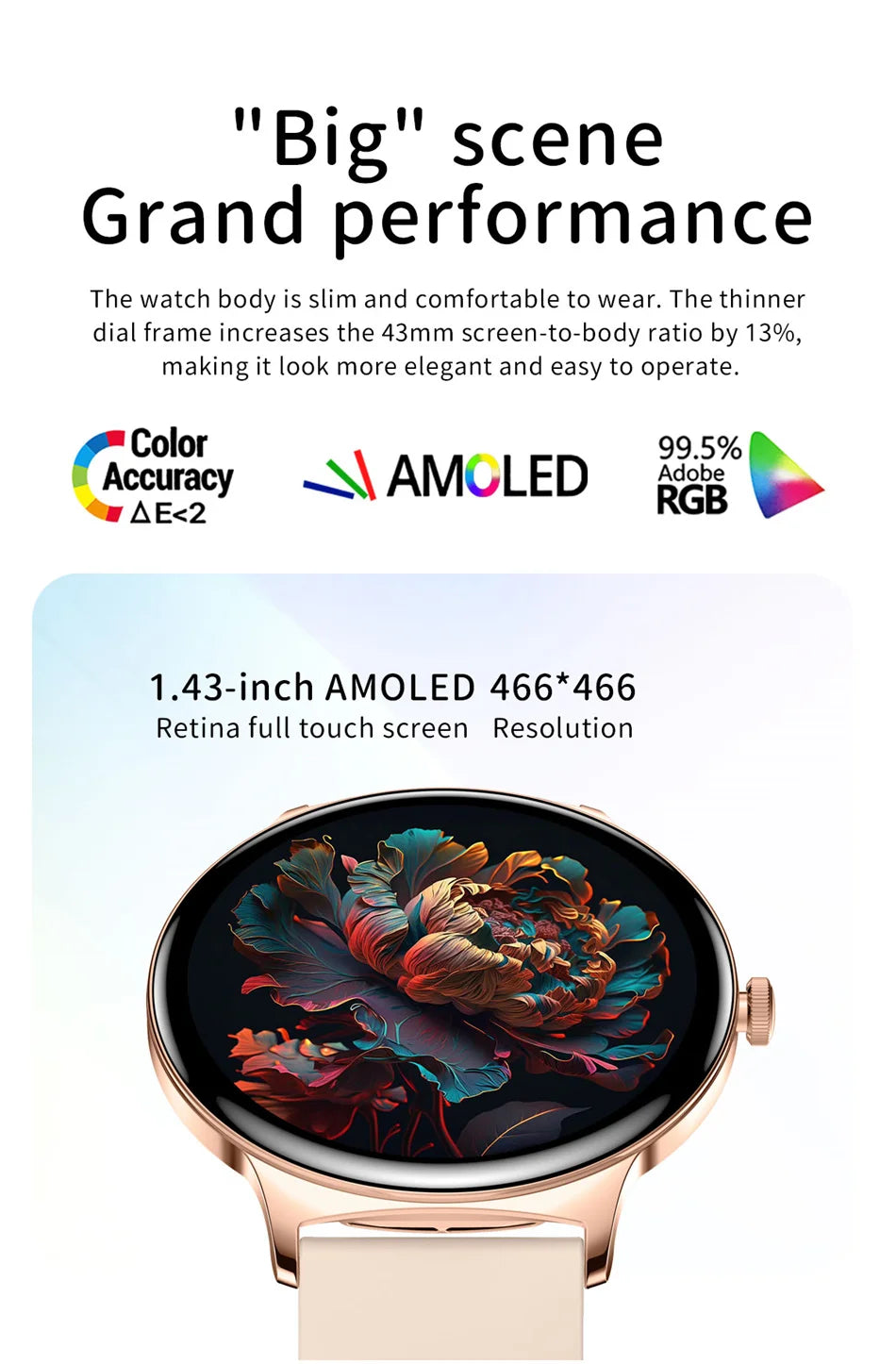 V89 AMOLED Smartwatch for Women – Slim, Stylish & Bluetooth Calling