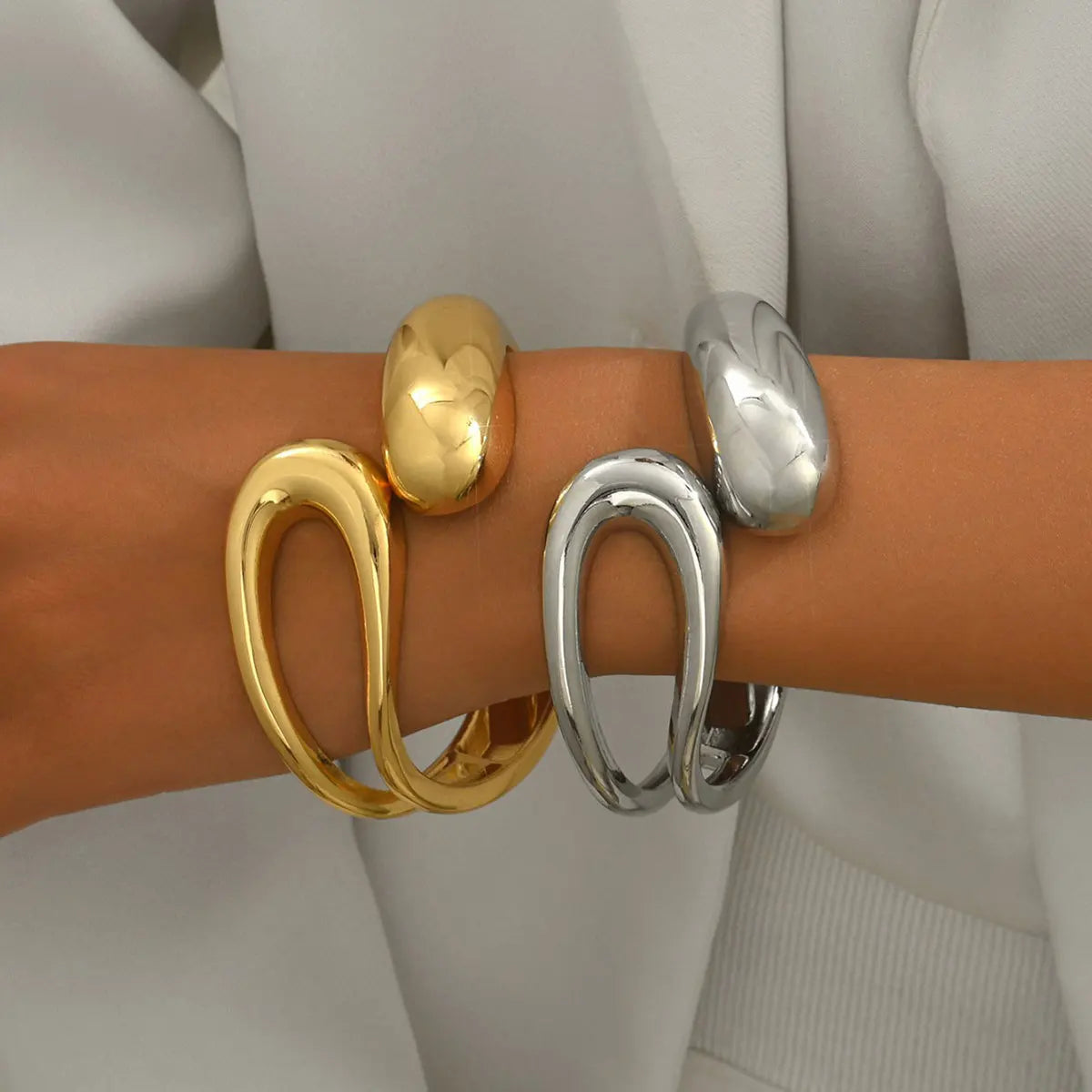 Punk Geometric Cuff Bracelet