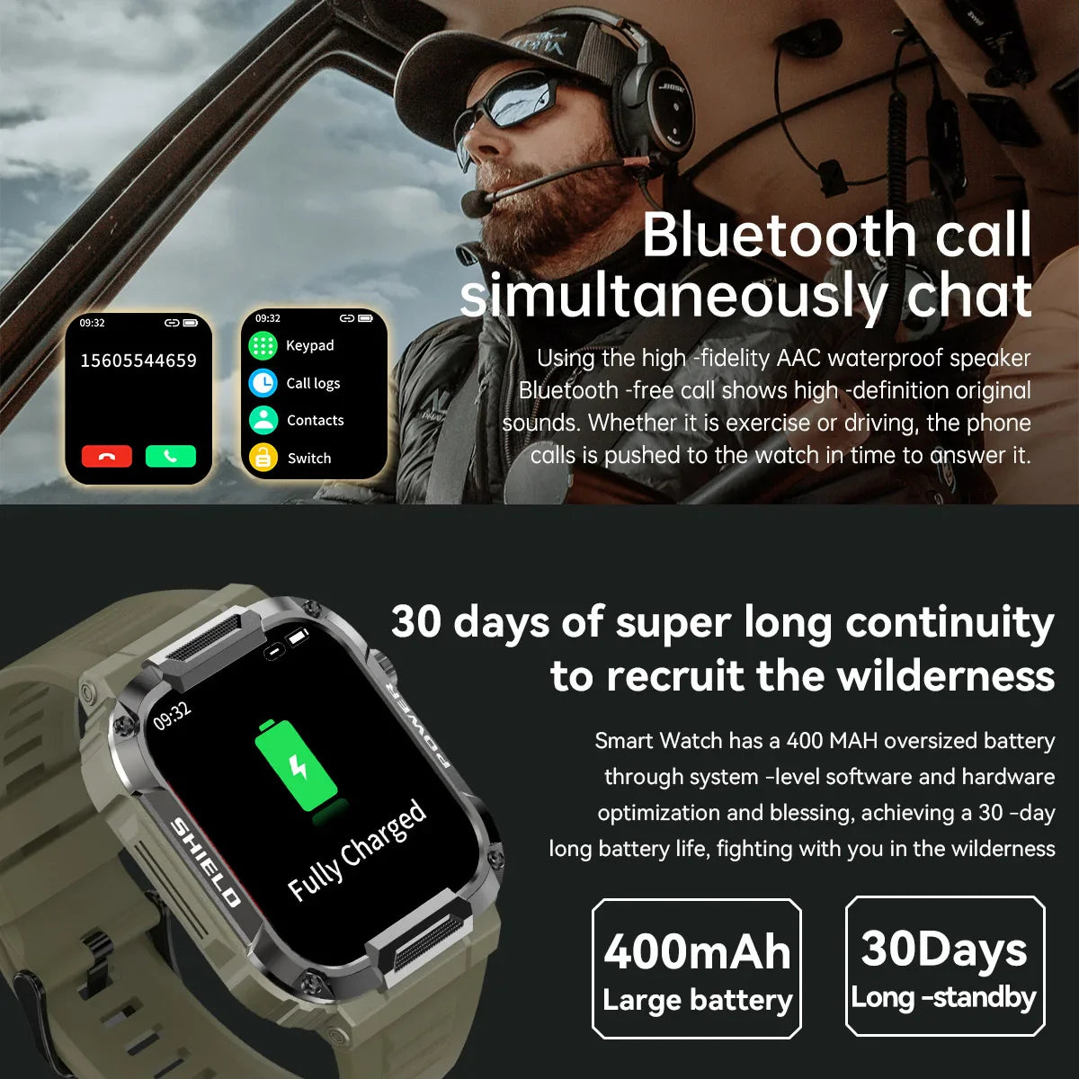 Waterproof Bluetooth Smartwatch