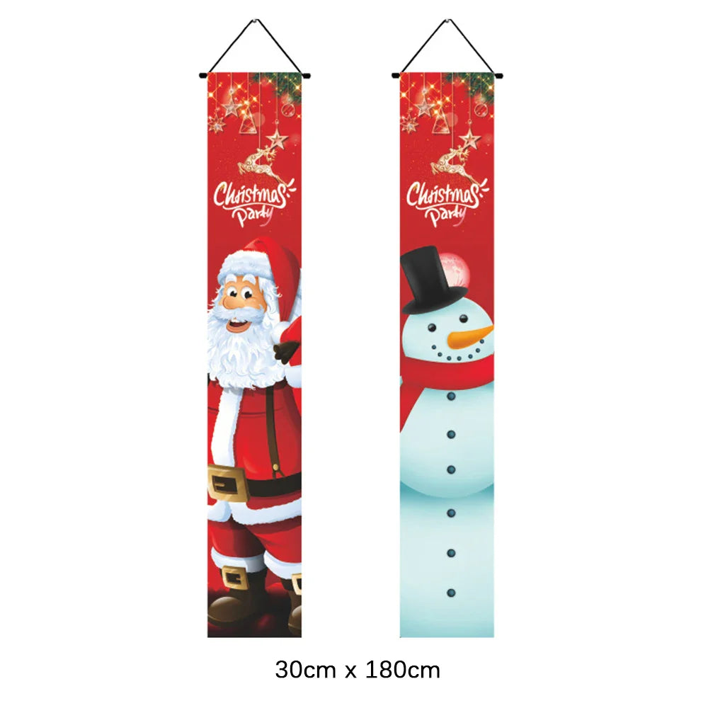 Christmas Hanging Door Banner Snowman Santa Decoration