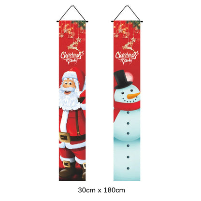 Christmas Hanging Door Banner Snowman Santa Decoration