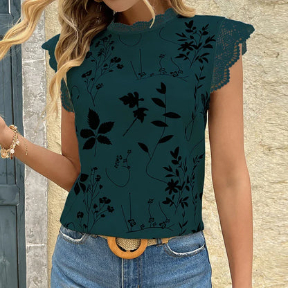 Casual Lace Sleeve Top