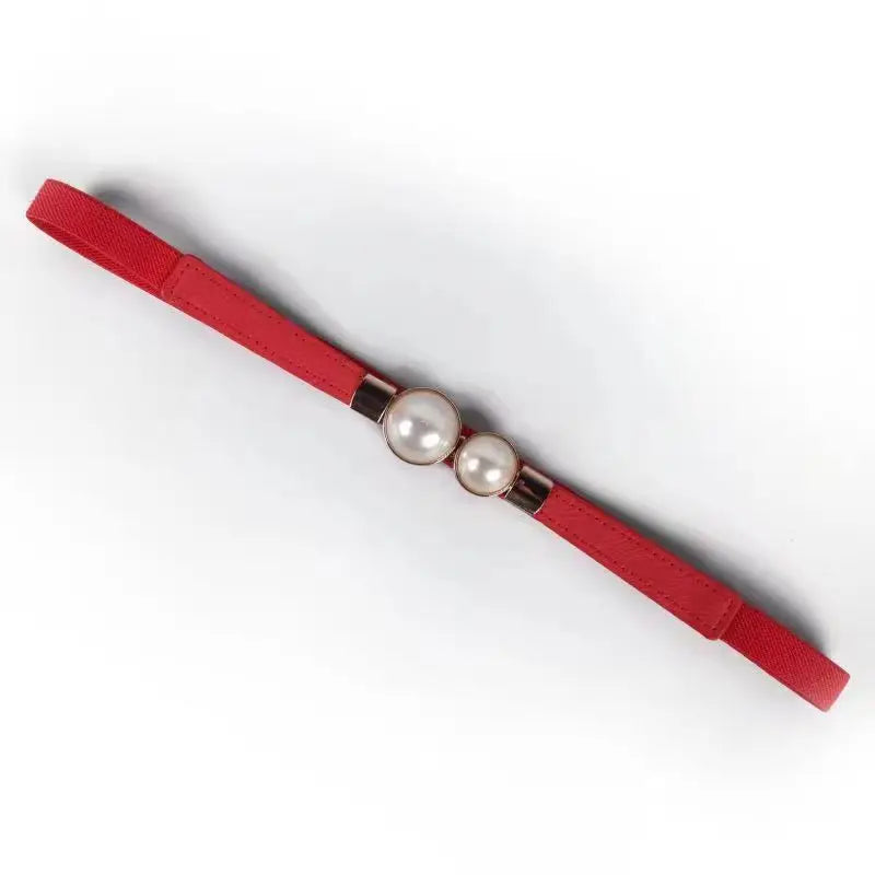 Elegant double pearls belt