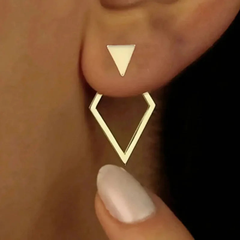 Retro Geometric Stud Earrings