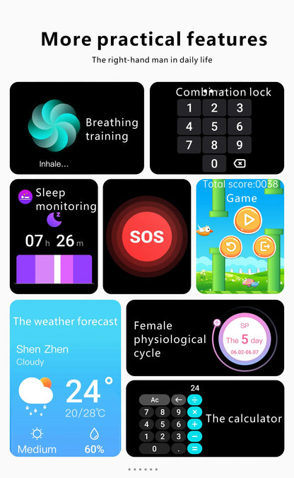 LIGE 2025 Smartwatch – Wireless Charging, Bluetooth Call, Fitness Tracker