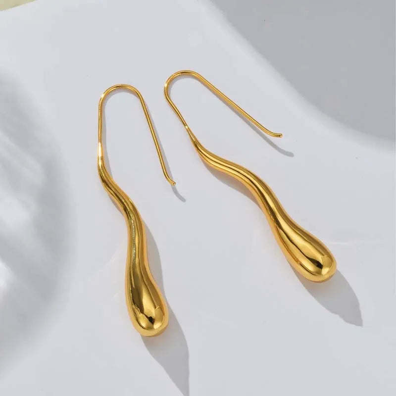 Waterdrop Gold Dangle Earrings