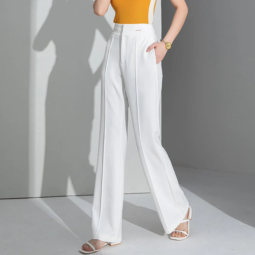 High Waist Straight Slim Pants Women