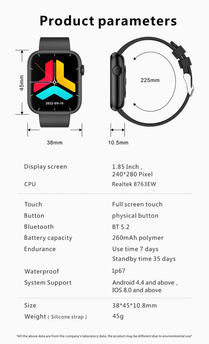LIGE 2025 Smartwatch – Wireless Charging, Bluetooth Call, Fitness Tracker