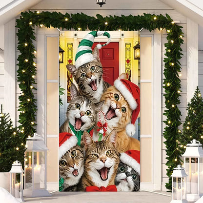 Cute Animals Christmas Door Cover