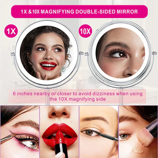 Magnifying LED Makeup Mirror