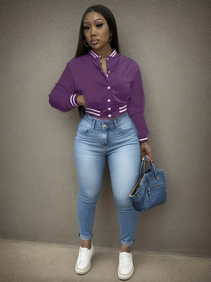 Women's Casual Baseball Jacket