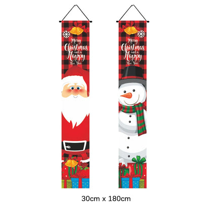 Christmas Hanging Door Banner Snowman Santa Decoration