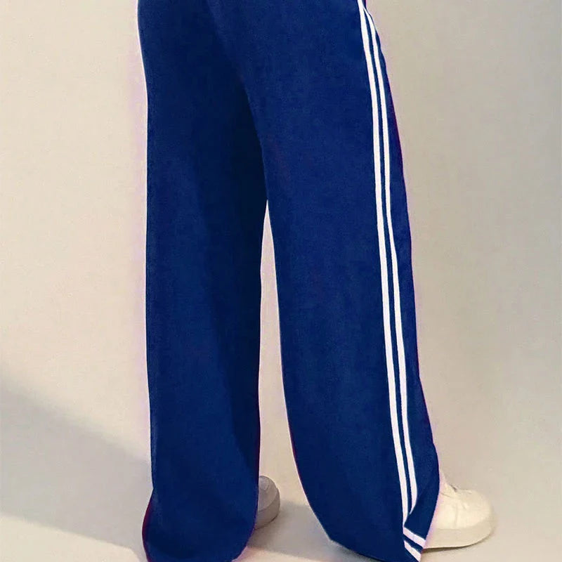 Women’s Striped Drawstring Straight Pants