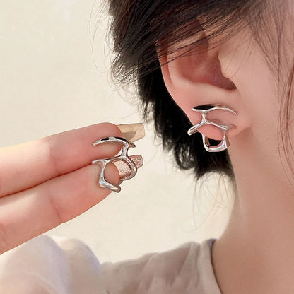 Irregular Metal Clip Earrings