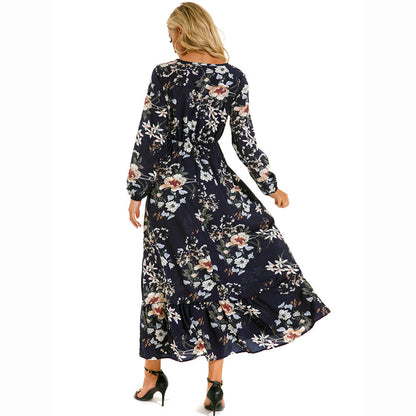 Floral Bohemian Chiffon Maxi Dress