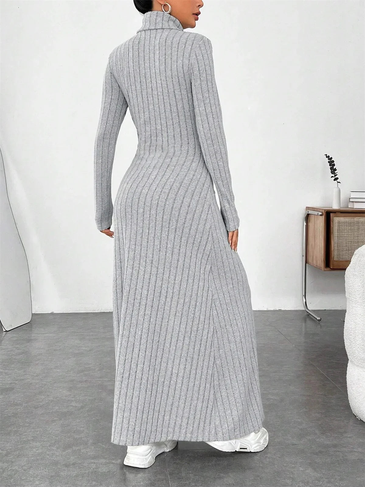 Turtleneck Knit Maxi Dress