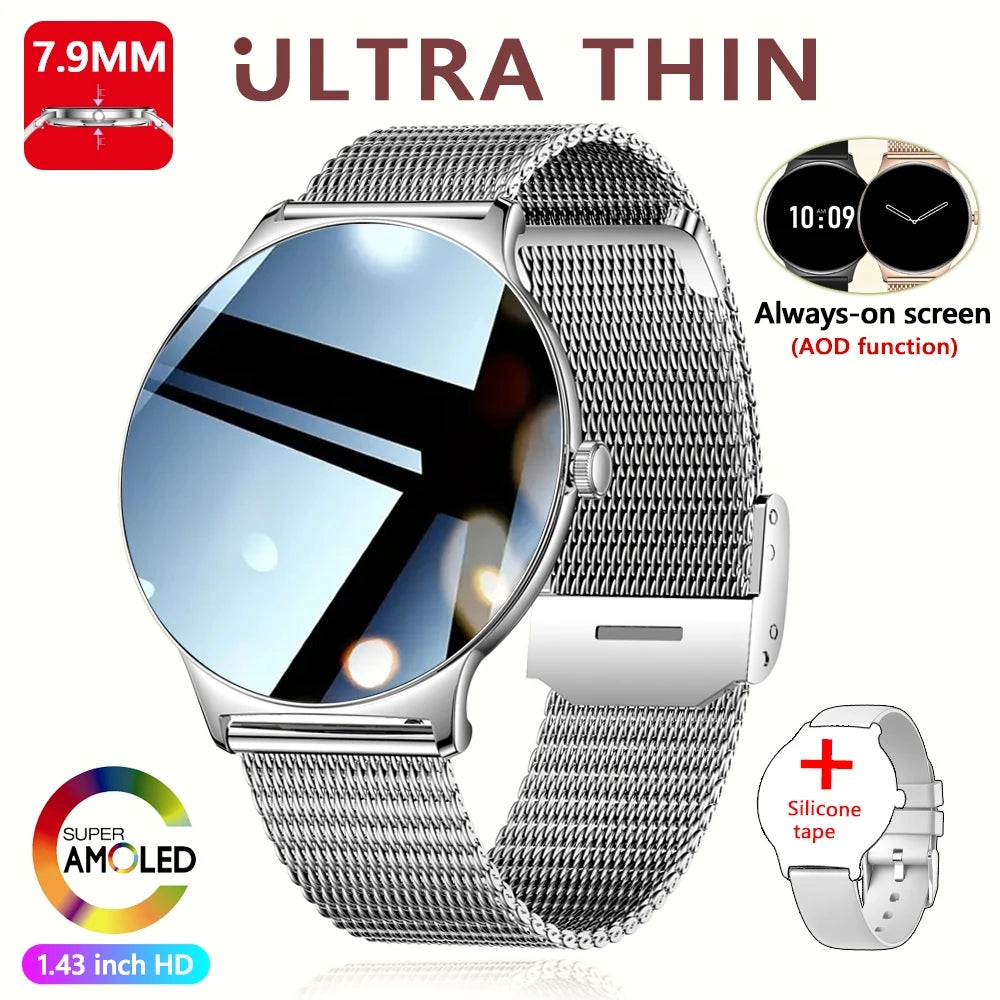 V89 AMOLED Smartwatch for Women – Slim, Stylish & Bluetooth Calling