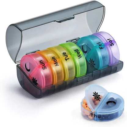 Rainbow Weekly 7-Day Pill Organizer Box