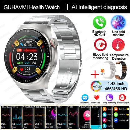 2025 GUHUAVMI Nursing Smartwatch with ECG & Uric Acid Monitor