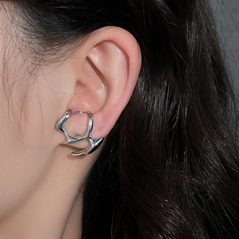 Irregular Metal Clip Earrings