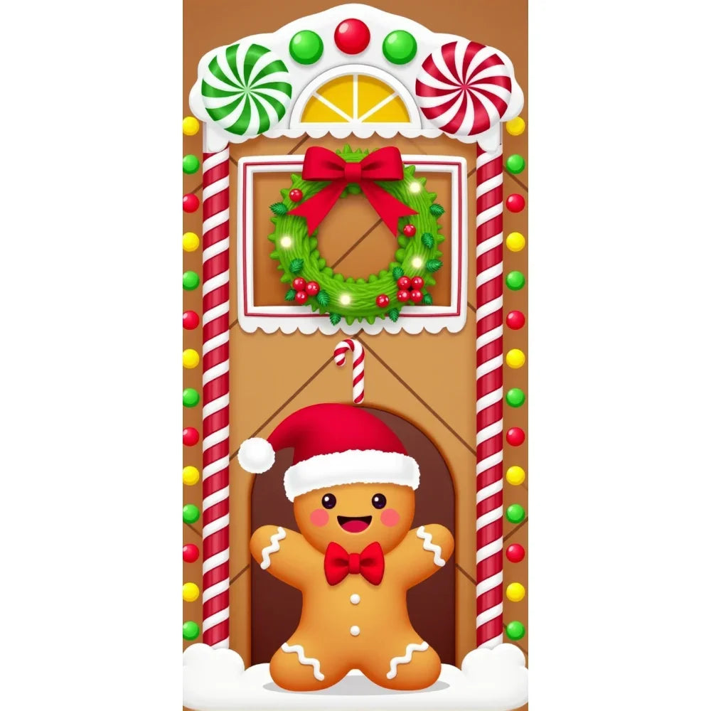 Gingerbread Christmas Door Cover