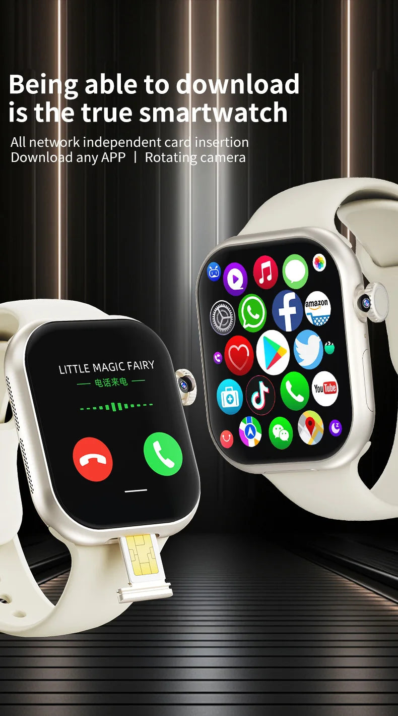 Luxury On-Wrist Smartphone | 1380mAh Battery | Fitness, Calls, Compass, SIM Support