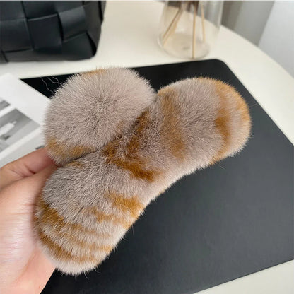 Elegant Winter Fuzzy Hair Claw