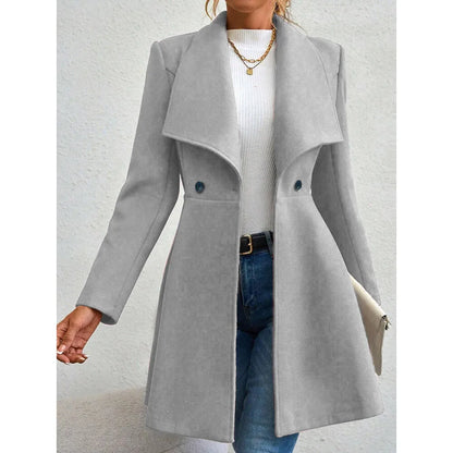 Women's Winter Lapel Button-Up Coat