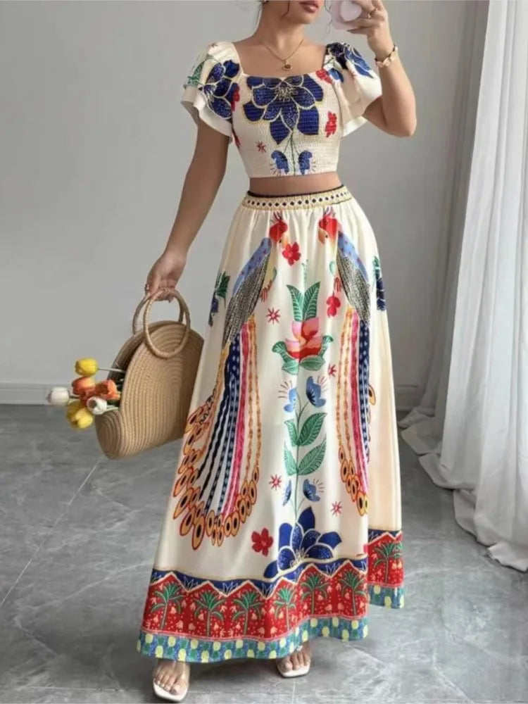 Women's Tropical Skirt Suit