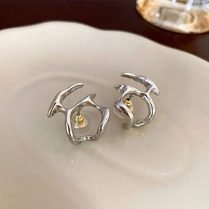 Irregular Metal Clip Earrings