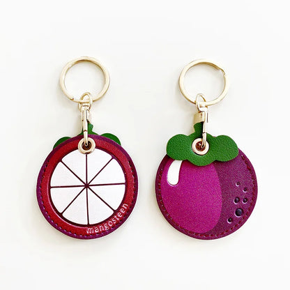 Fruit Shape Leather AirTag Keychain