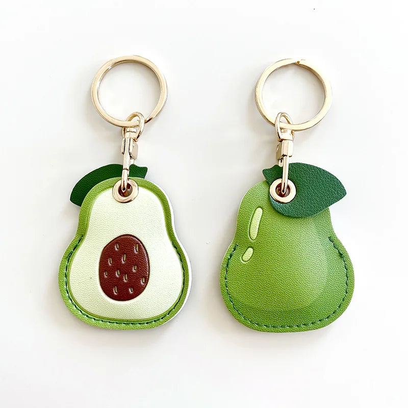 Fruit Shape Leather AirTag Keychain
