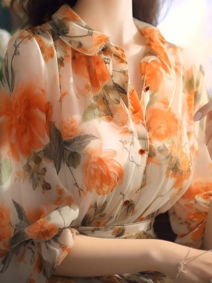 Summer Floral Chiffon Top