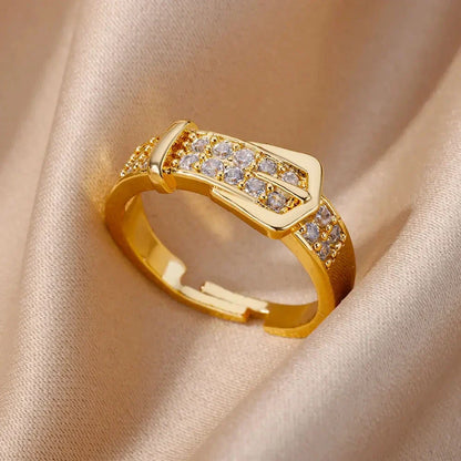 Gold Plated Crystal Ring