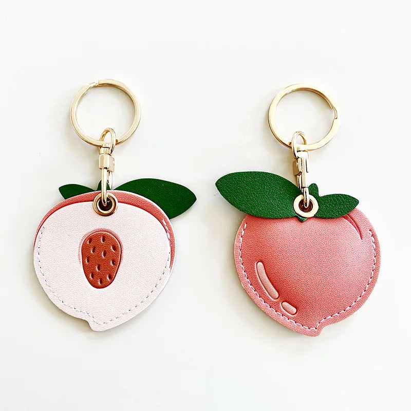 Fruit Shape Leather AirTag Keychain