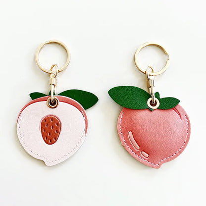 Fruit Shape Leather AirTag Keychain